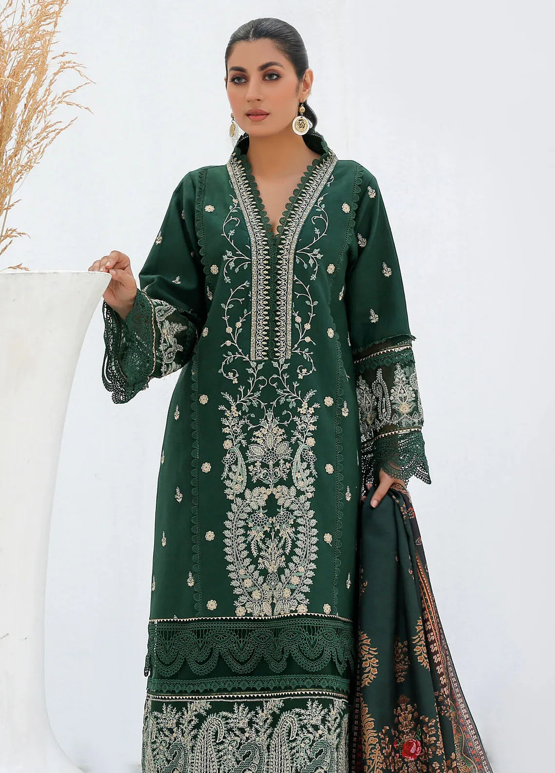 Chandan Nagri Pret Embroidered Khaddar 3 Piece Suit Nora