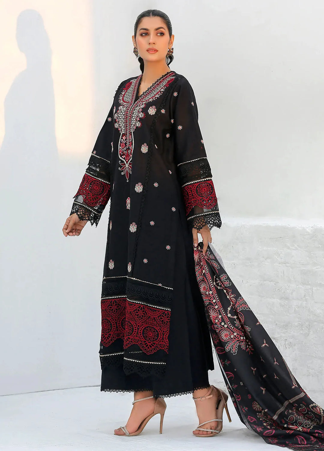 Chandan Nagri Pret Embroidered Khaddar 3 Piece Suit Reena