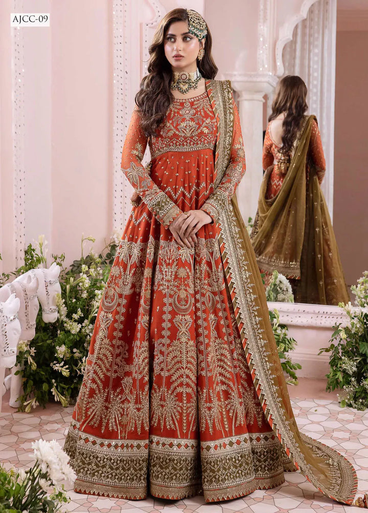 Chandni By Asim Jofa Embroidered Chiffon Unstitched Suit 3 Piece AJ23CH AJCC-09 - Luxury Collection