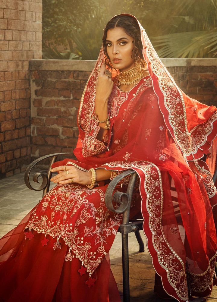 Chandni By Surmai Embroidered Organza Suits Unstitched 3 Piece SUR21C SWC-01 Laal Ishq - Wedding Collection