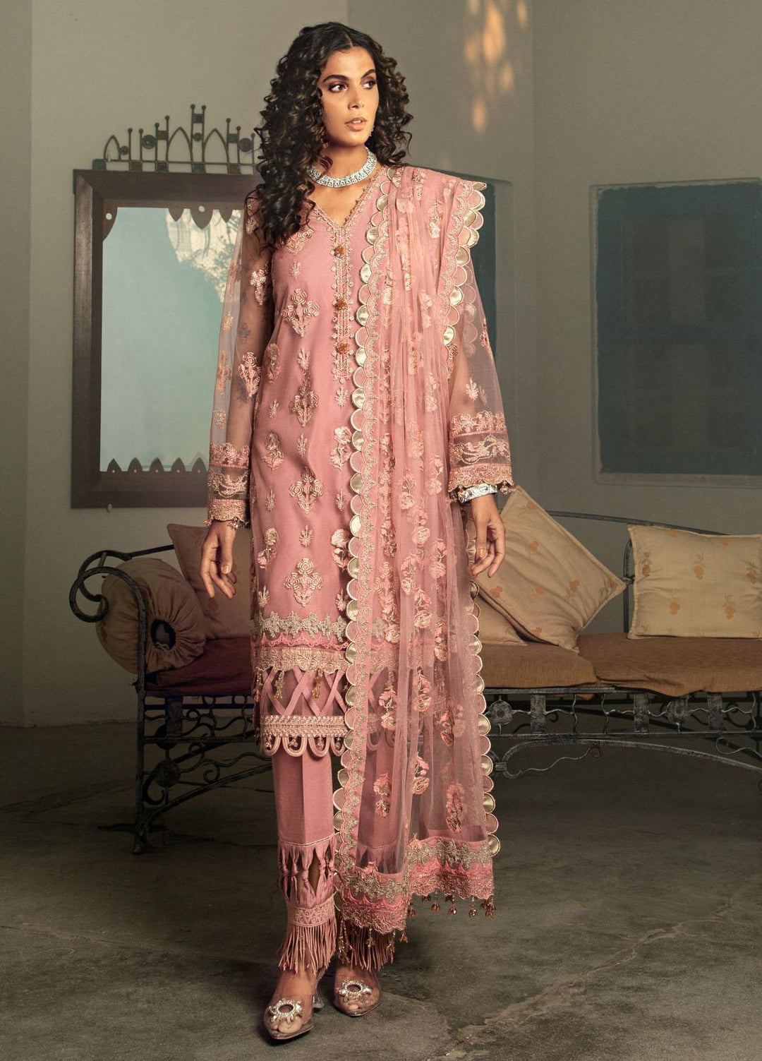 Chandni By Surmai Embroidered Net Suits Unstitched 3 Piece SUR21C SWC-03 Shirin - Wedding Collection