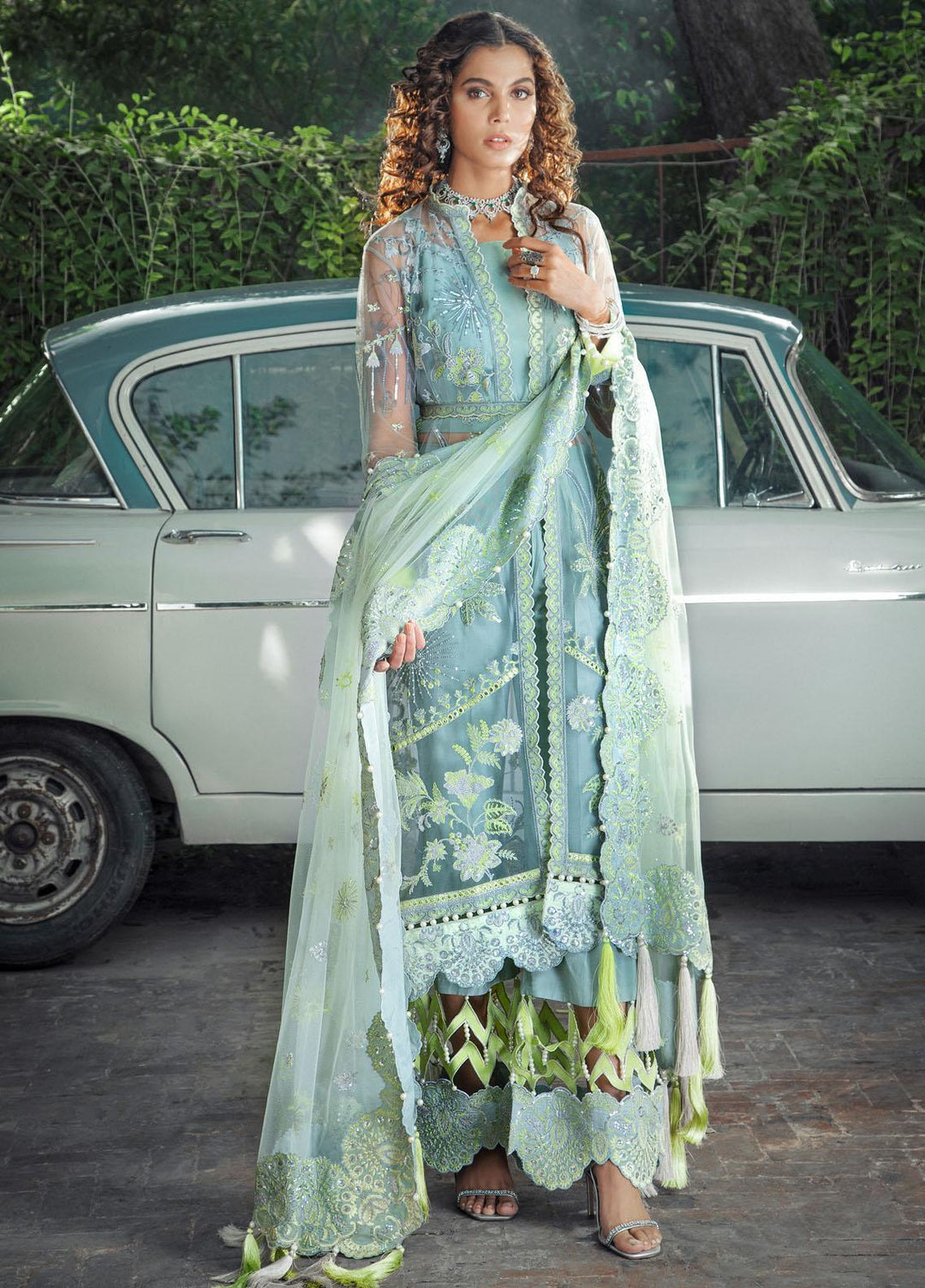 Chandni By Surmai Embroidered Net Suits Unstitched 3 Piece SUR21C SWC-08 Nuray - Wedding Collection