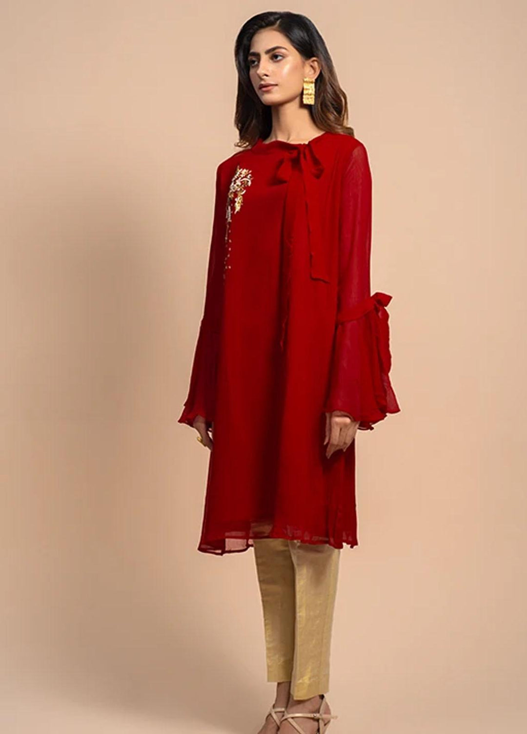 Change Festive Pret  Chiffon Shirt CK2417 Red