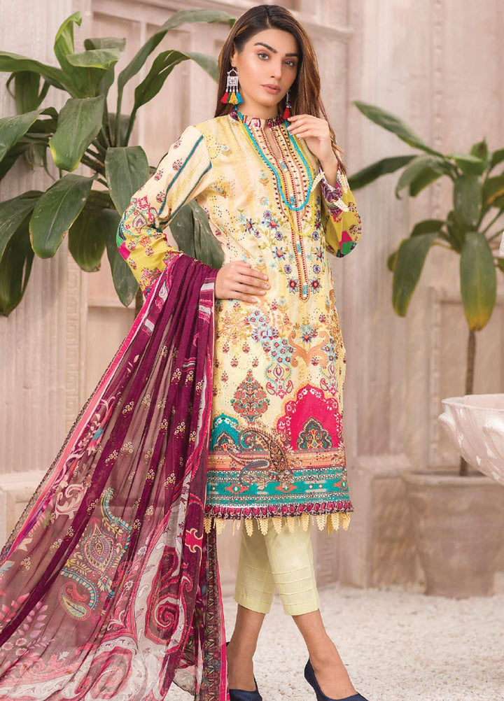 Change Embroidered Lawn Suits Unstitched 3 Piece CG21SR D-17 - Summer Collection