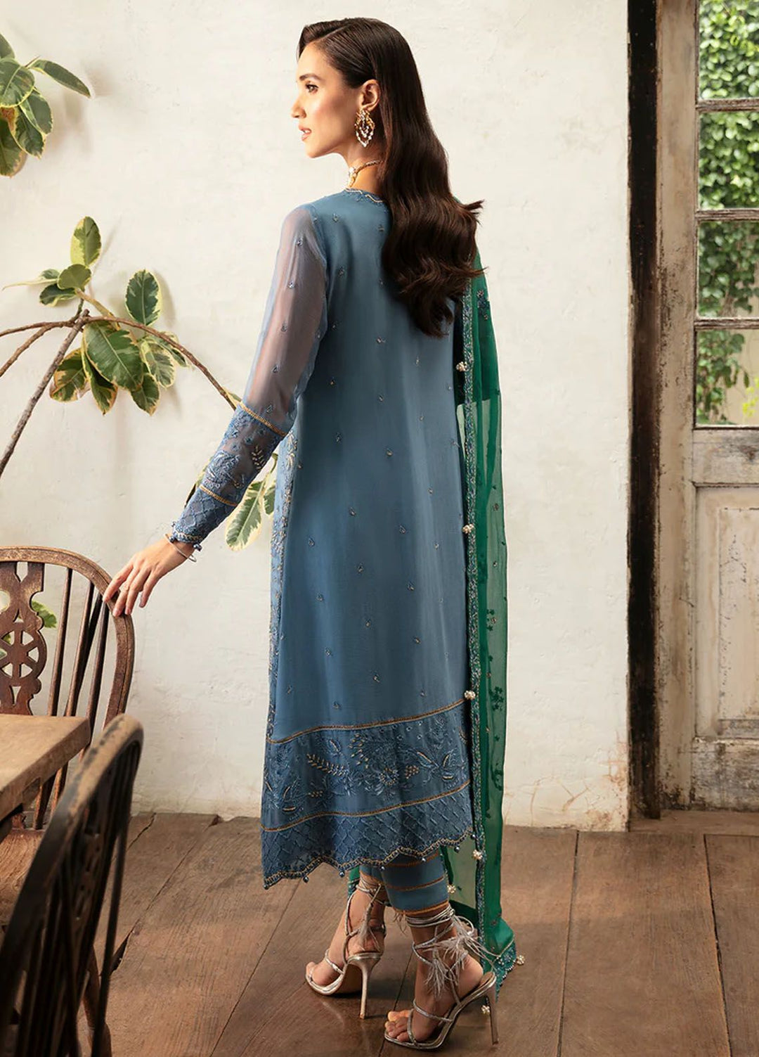 Chant D lAmour by Gulaal Embroidered Chiffon Suits Unstitched 4 Piece GL24CD D-02 Helia - Luxury Collection