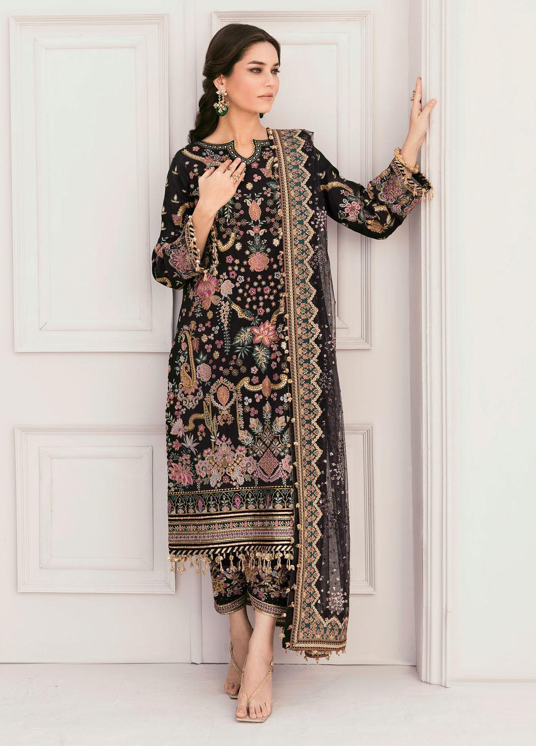 Chantelle by Baroque Unstitched Embroidered Raw Silk 3 Piece Suit BQ26UFC BQU-CH11-D04 - Festive Collection
