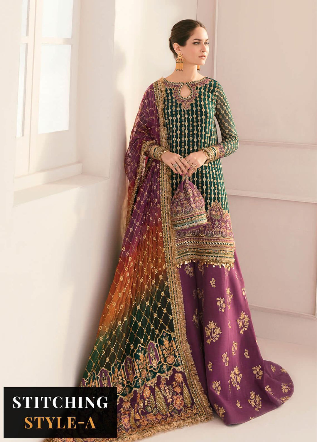 Chantelle by Baroque Unstitched Embroidered Chiffon 3 Piece Suit BQ26UFC BQU-CH11-D06 - Festive Collection