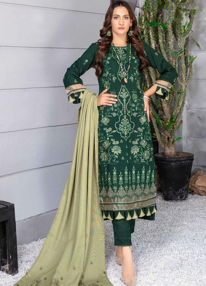 Chantilly De Lace By Aalaya Embroidered Dhanak Suits Unstitched 3 Piece ALY22CDL-V2 D-01 - Winter Collection