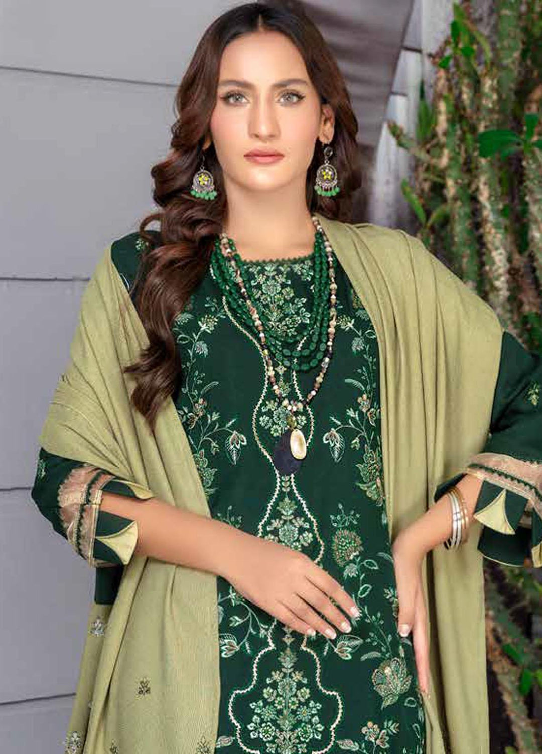 Chantilly De Lace By Aalaya Embroidered Dhanak Suits Unstitched 3 Piece ALY22CDL-V2 D-01 - Winter Collection