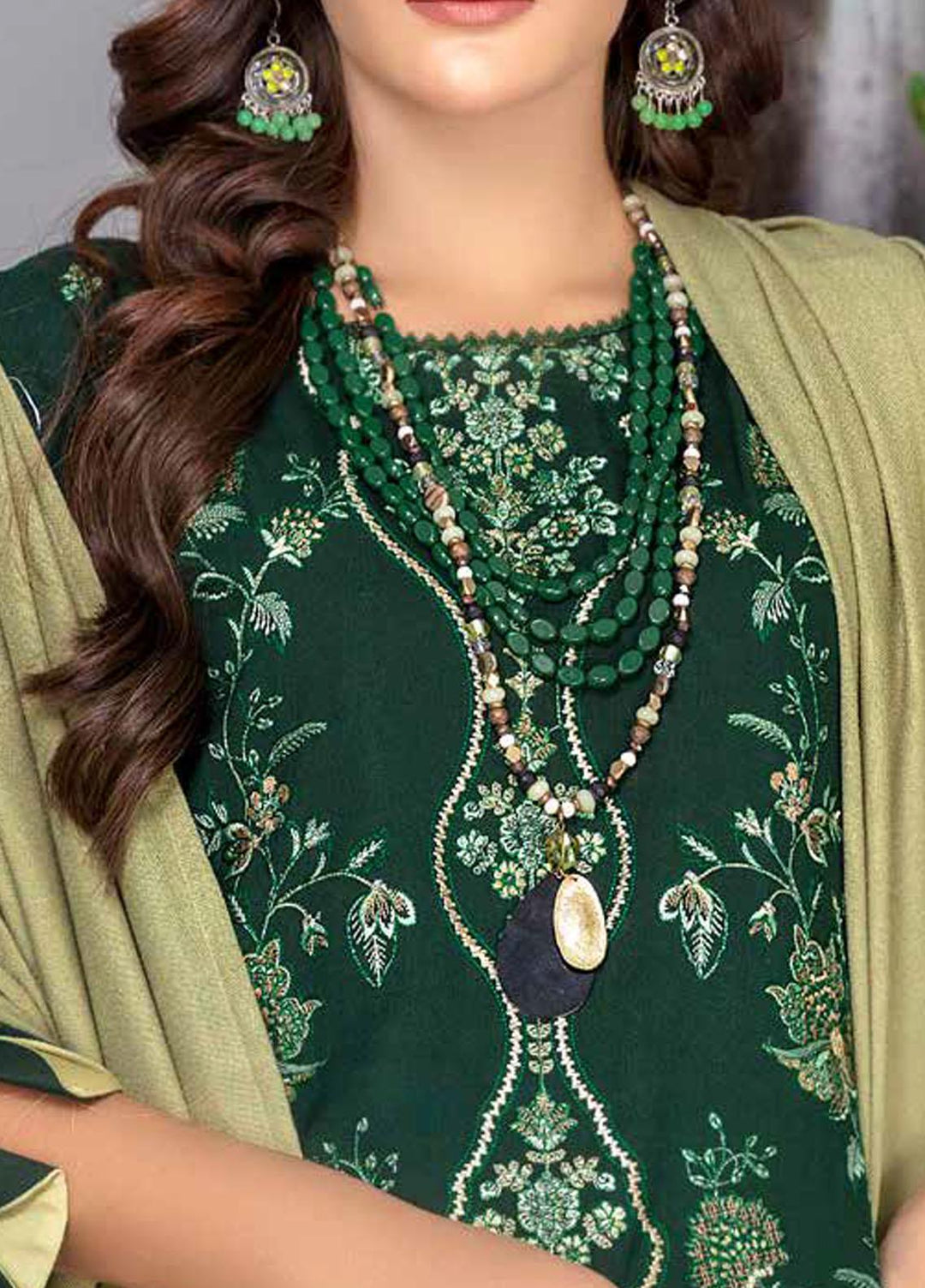 Chantilly De Lace By Aalaya Embroidered Dhanak Suits Unstitched 3 Piece ALY22CDL-V2 D-01 - Winter Collection