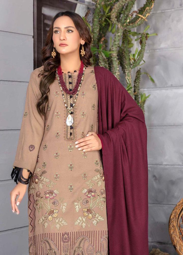 Chantilly De Lace By Aalaya Embroidered Dhanak Suits Unstitched 3 Piece ALY22CDL-V2 D-02 - Winter Collection