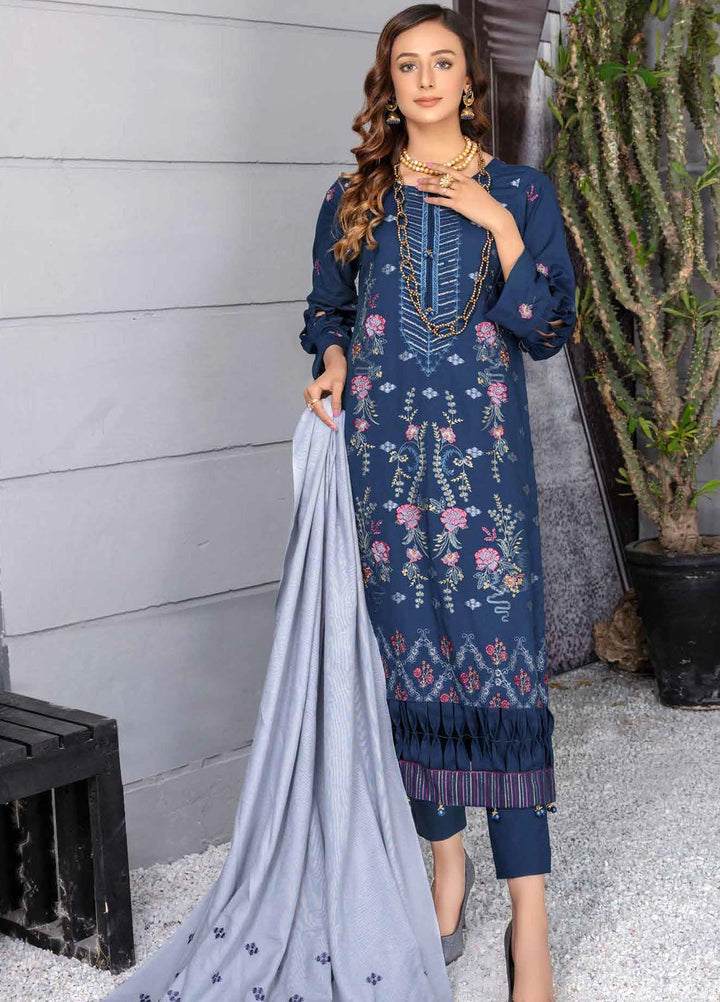 Chantilly De Lace By Aalaya Embroidered Dhanak Suits Unstitched 3 Piece ALY22CDL-V2 D-03 - Winter Collection