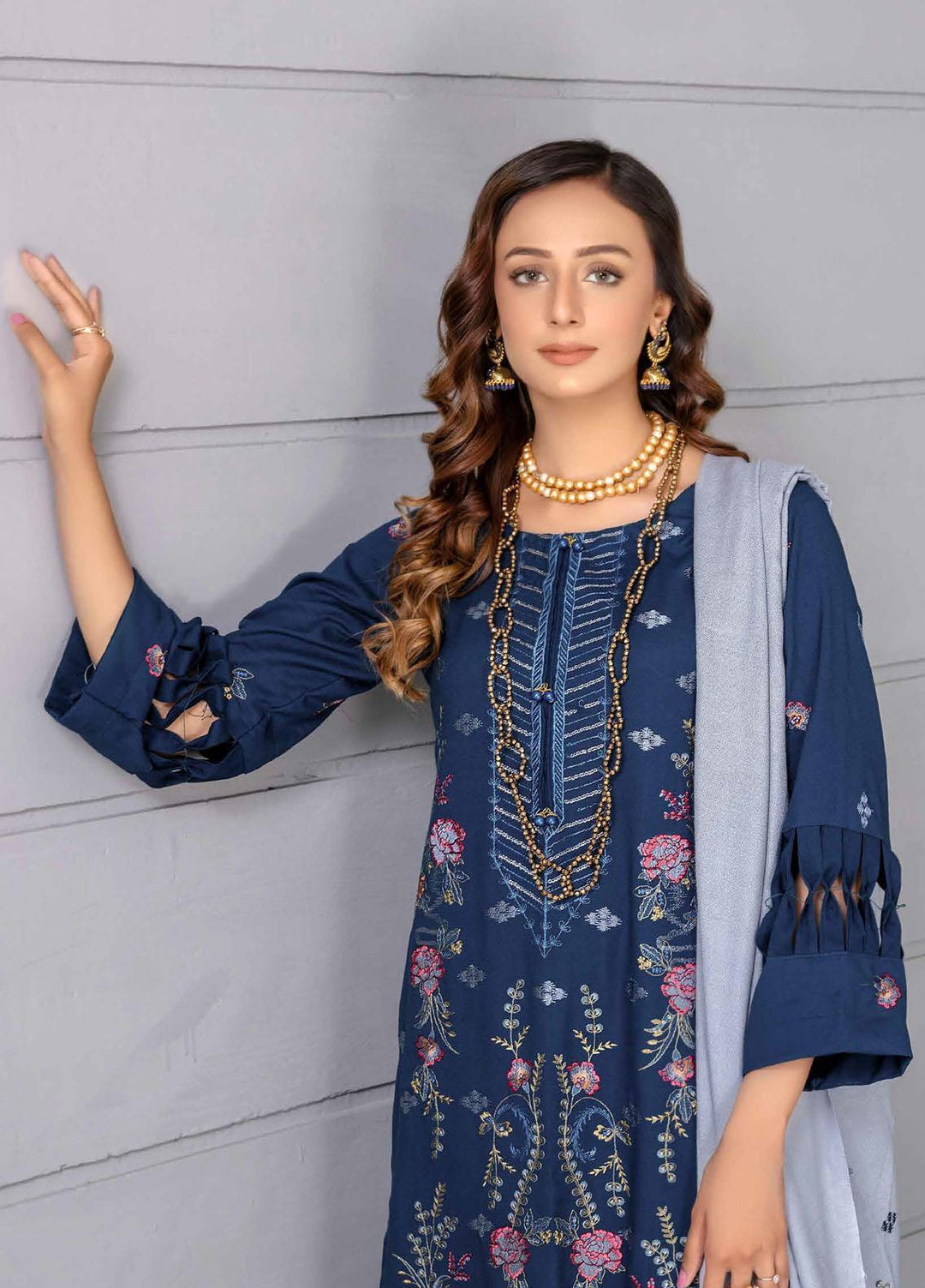 Chantilly De Lace By Aalaya Embroidered Dhanak Suits Unstitched 3 Piece ALY22CDL-V2 D-03 - Winter Collection