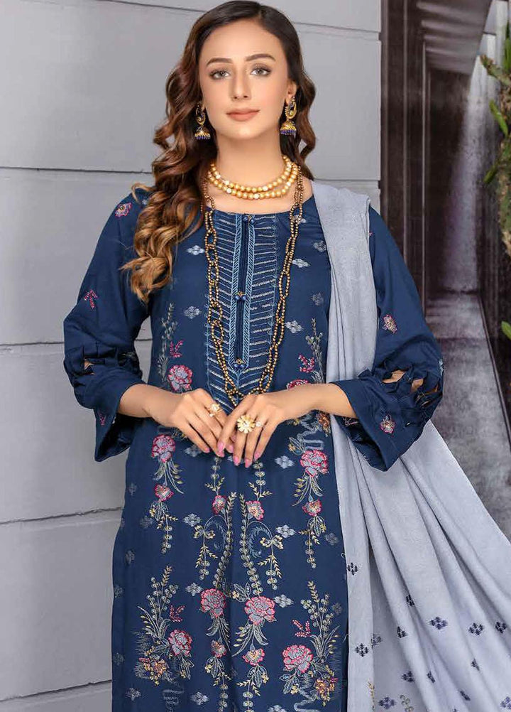 Chantilly De Lace By Aalaya Embroidered Dhanak Suits Unstitched 3 Piece ALY22CDL-V2 D-03 - Winter Collection