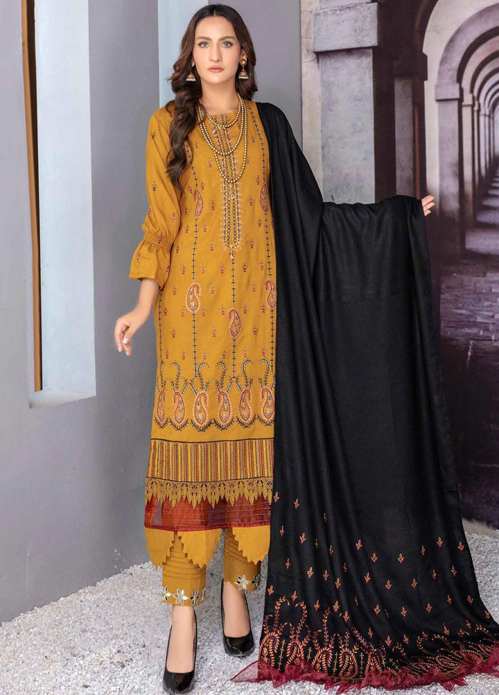 Chantilly De Lace By Aalaya Embroidered Dhanak Suits Unstitched 3 Piece ALY22CDL-V2 D-04 - Winter Collection