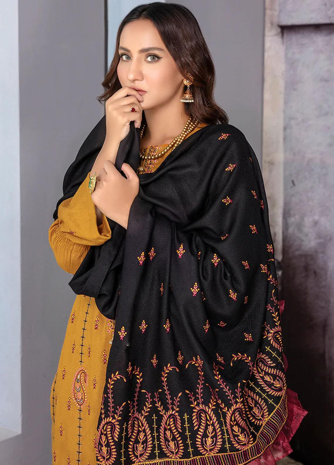 Chantilly De Lace By Aalaya Embroidered Dhanak Suits Unstitched 3 Piece ALY22CDL-V2 D-04 - Winter Collection