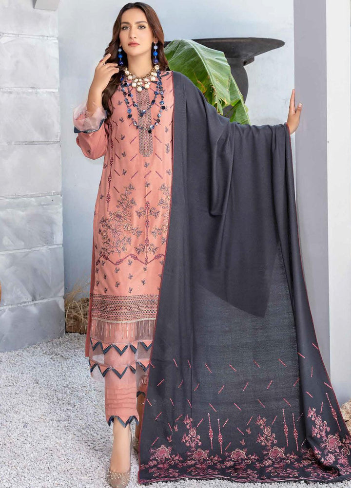 Chantilly De Lace By Aalaya Embroidered Dhanak Suits Unstitched 3 Piece ALY22CDL-V2 D-06 - Winter Collection