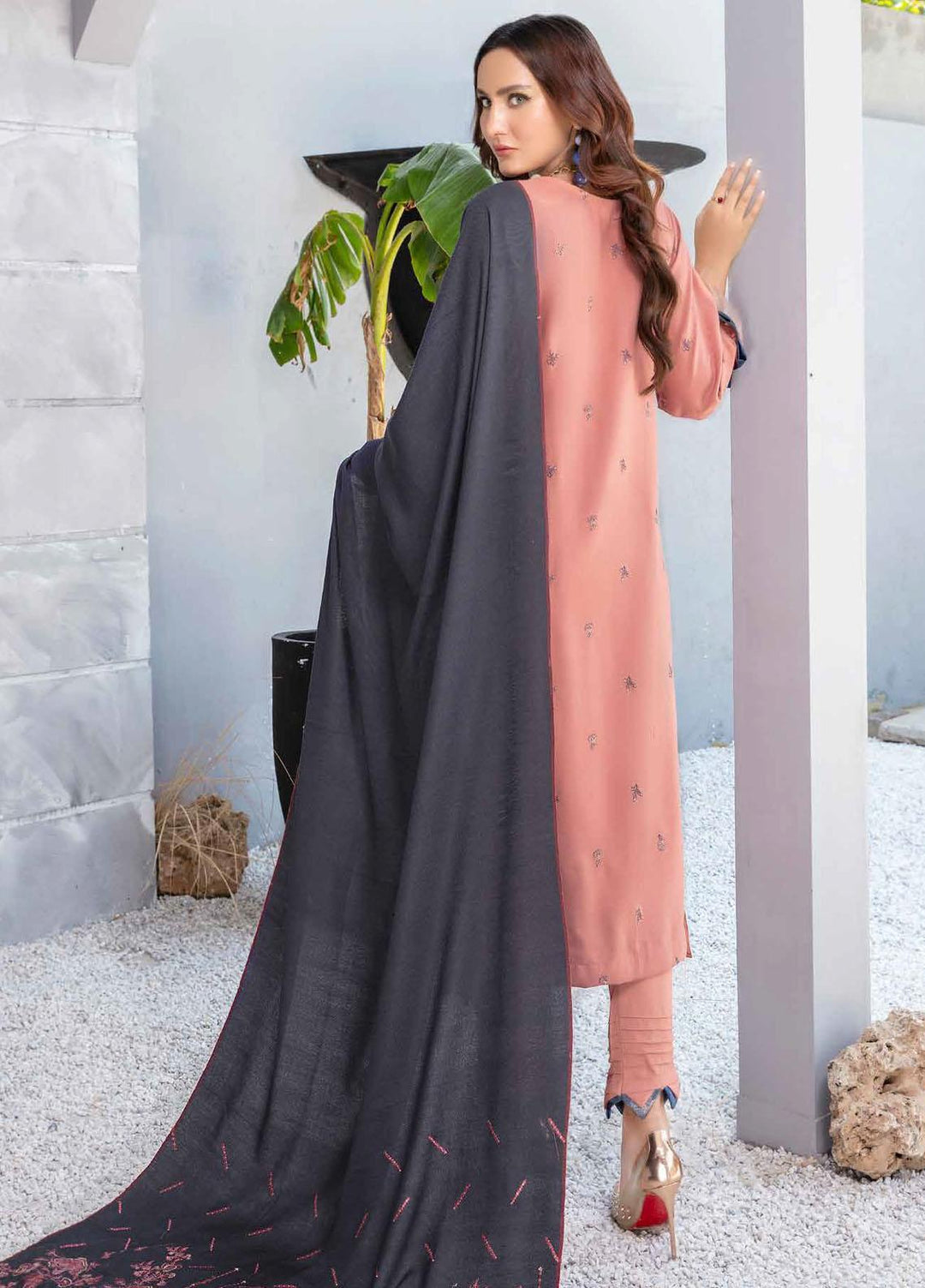 Chantilly De Lace By Aalaya Embroidered Dhanak Suits Unstitched 3 Piece ALY22CDL-V2 D-06 - Winter Collection