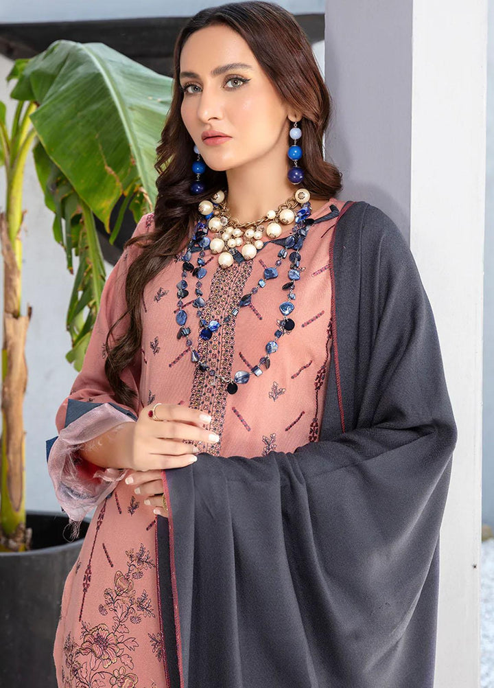 Chantilly De Lace By Aalaya Embroidered Dhanak Suits Unstitched 3 Piece ALY22CDL-V2 D-06 - Winter Collection