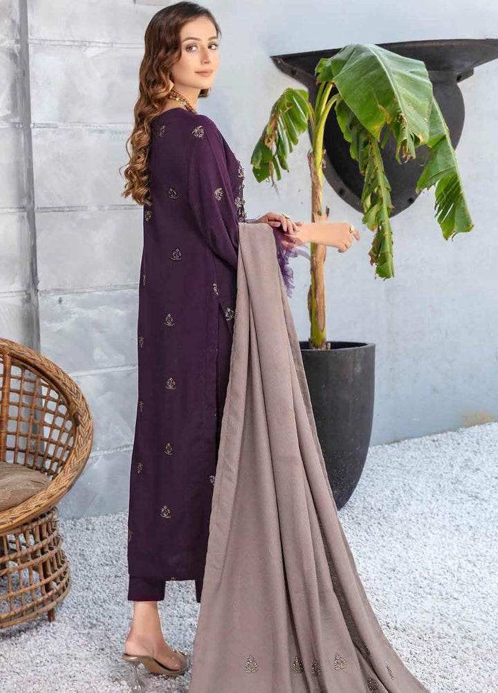 Chantilly De Lace By Aalaya Embroidered Dhanak Suits Unstitched 3 Piece ALY22CDL-V2 D-07 - Winter Collection