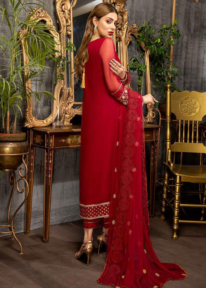 Charizma Embroidered Chiffon Suits Unstitched 3 Piece CRZ21AE CAL-007 - Luxury Collection