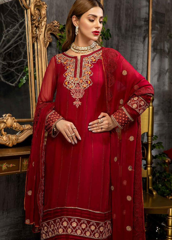 Charizma Embroidered Chiffon Suits Unstitched 3 Piece CRZ21AE CAL-007 - Luxury Collection