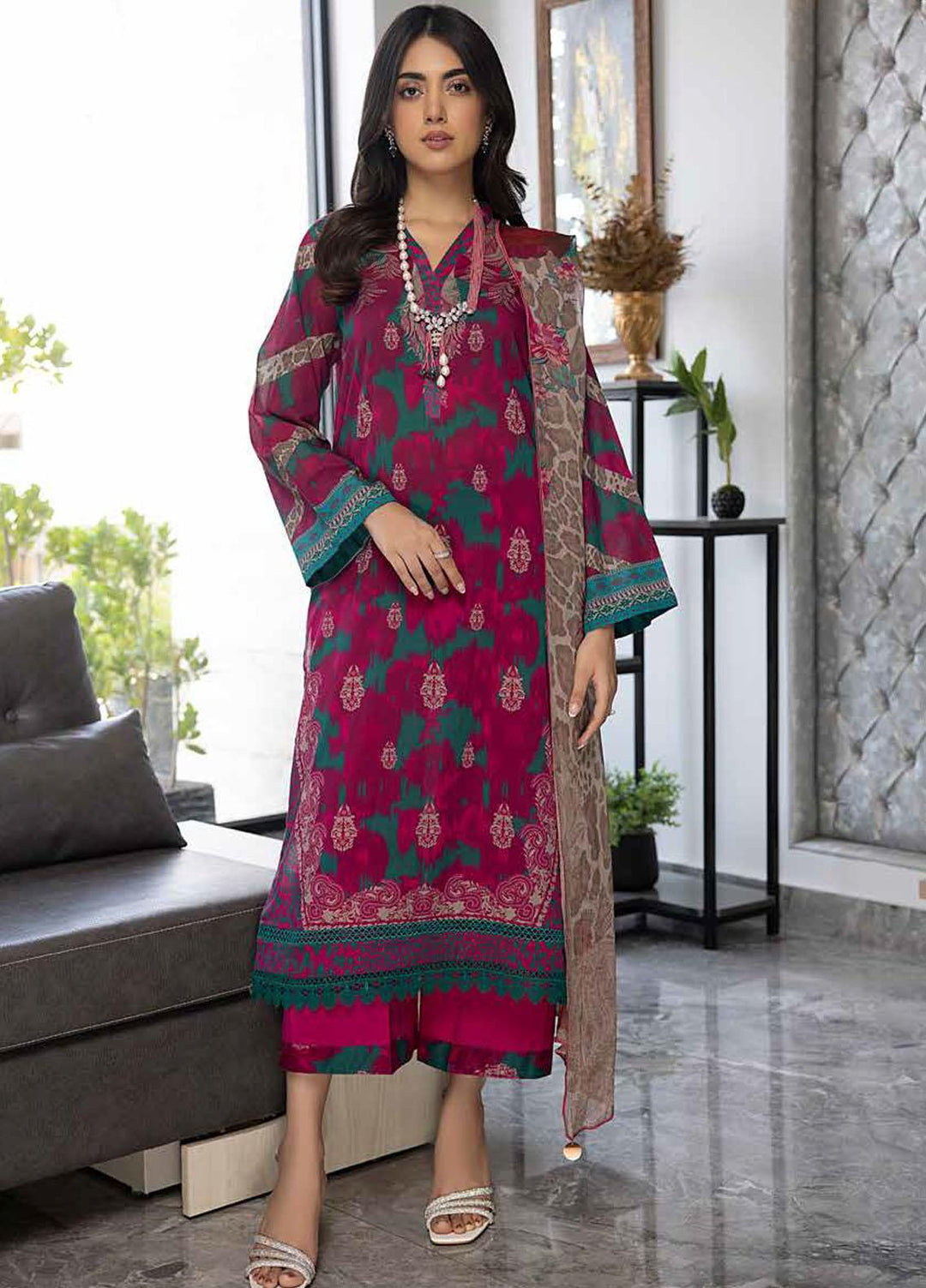C-Prints By Charizma Printed Lawn Suits Unstitched 3 Piece CRZ23-CP6 CP-46 - Summer Collection