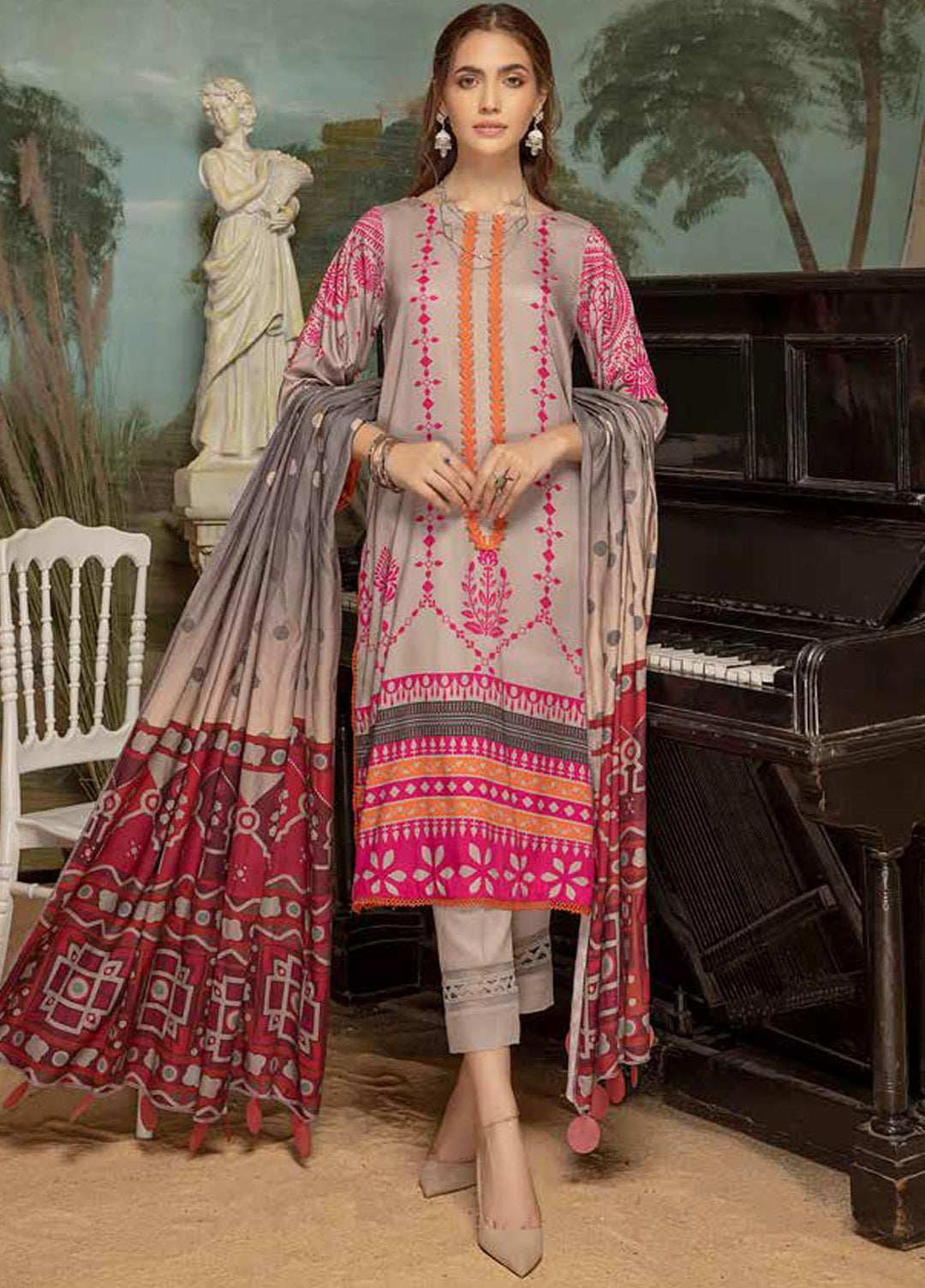 Charizma Embroidered Kotail Suits Unstitched 3 Piece CRZ21CK CPW-19 - Winter Collection