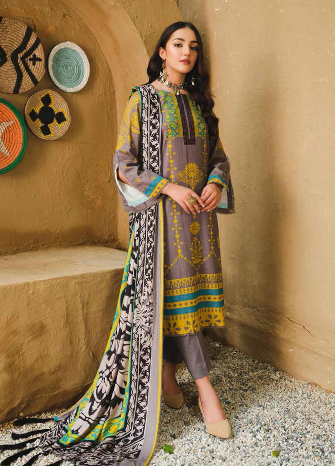Charizma Printed Khaddar Suits Unstitched 3 Piece CRZ21CS CPW-25 - Winter Collection
