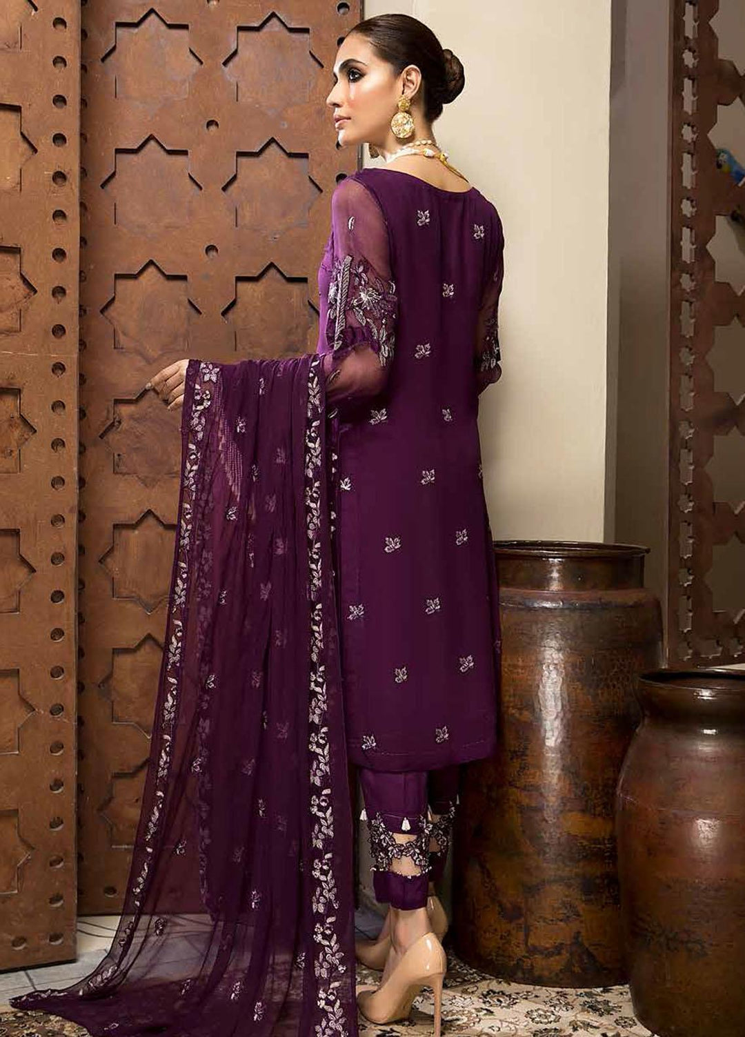 Charizma Embroidered Chiffon Suits Unstitched 3 Piece CRZ21-C6 CHM-41 - Festive Collection