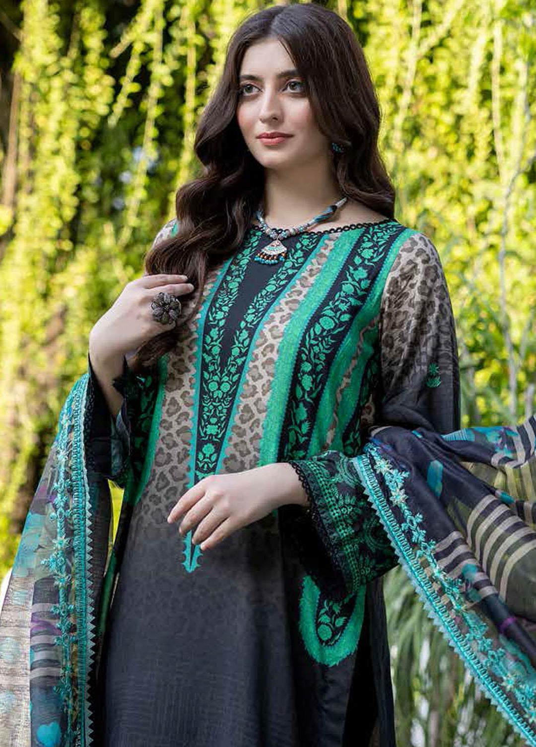 Combination By Charizma Embroidered Linen Suits Unstitched 3 Piece CRZ22LN CCW-06 - Winter Collection