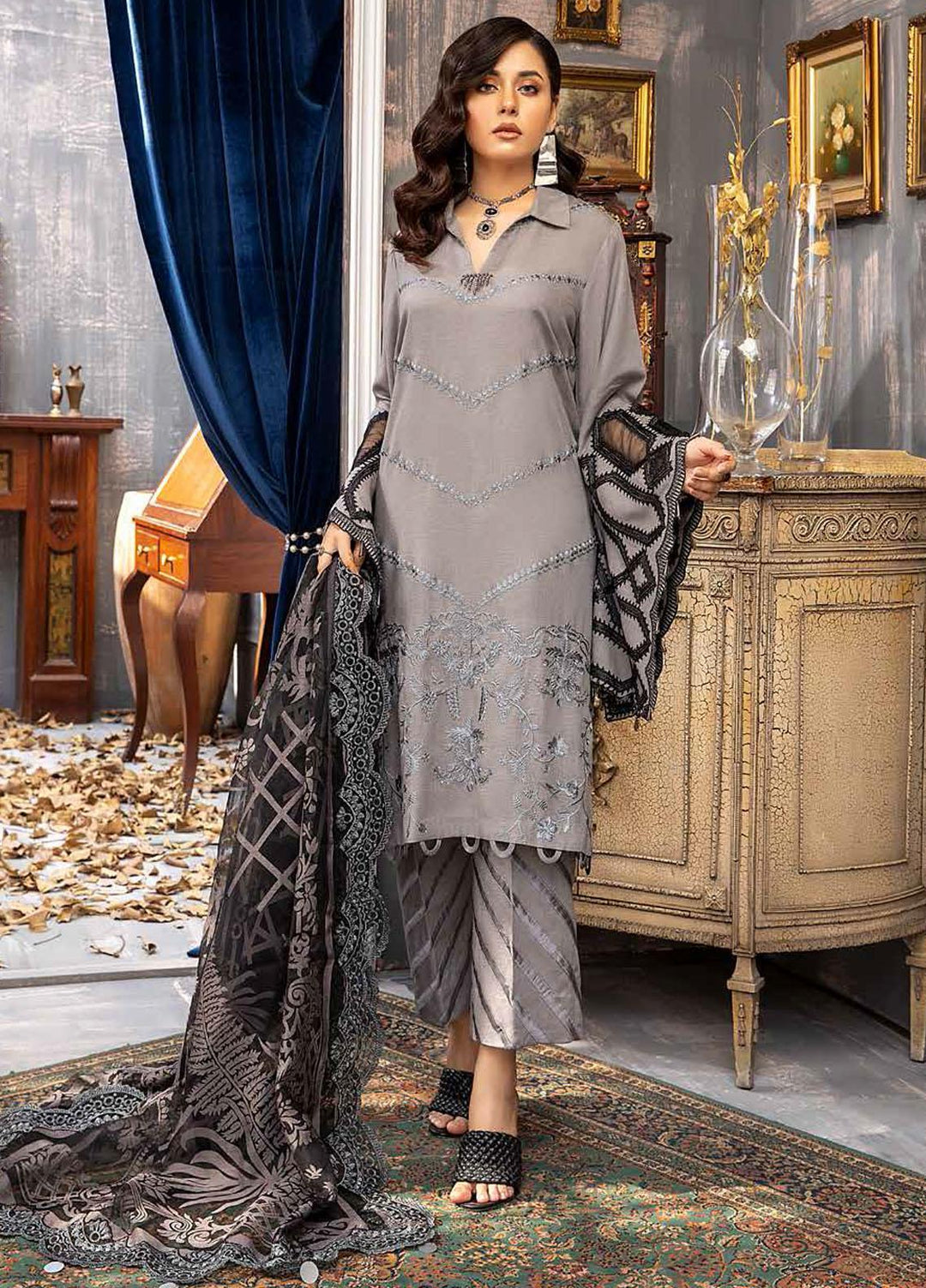 Charizma Embroidered Karandi Suits Unstitched 3 Piece CRZ21KW CKR-08 - Winter Collection