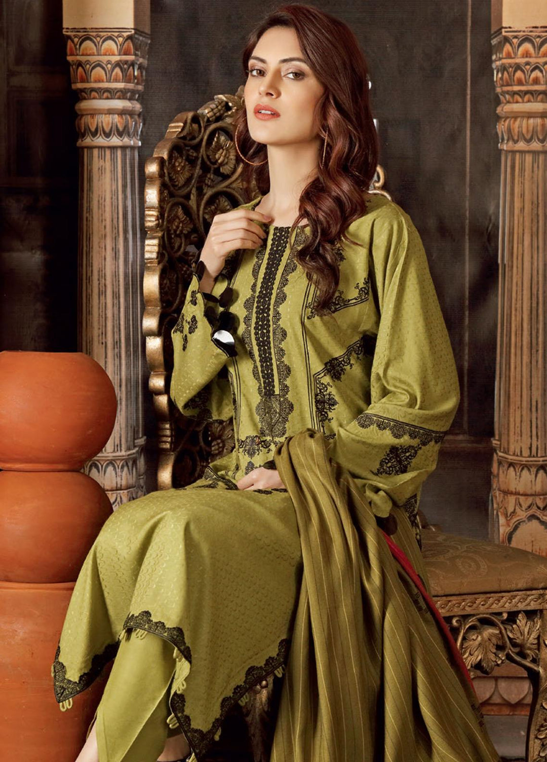 Charizma Embroidered Ikkat Suits Unstitched 3 Piece CRZ21MI CMI-06 - Winter Collection