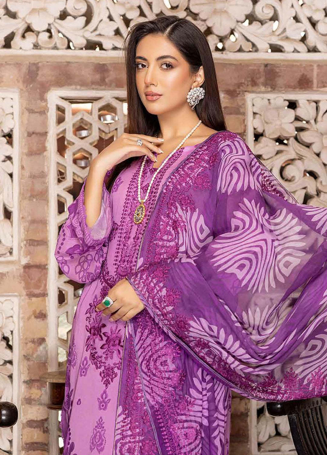 Charizma Embroidered Swiss Voile Suits Unstitched 3 Piece CRZ23SV CSM-08 - Summer Collection