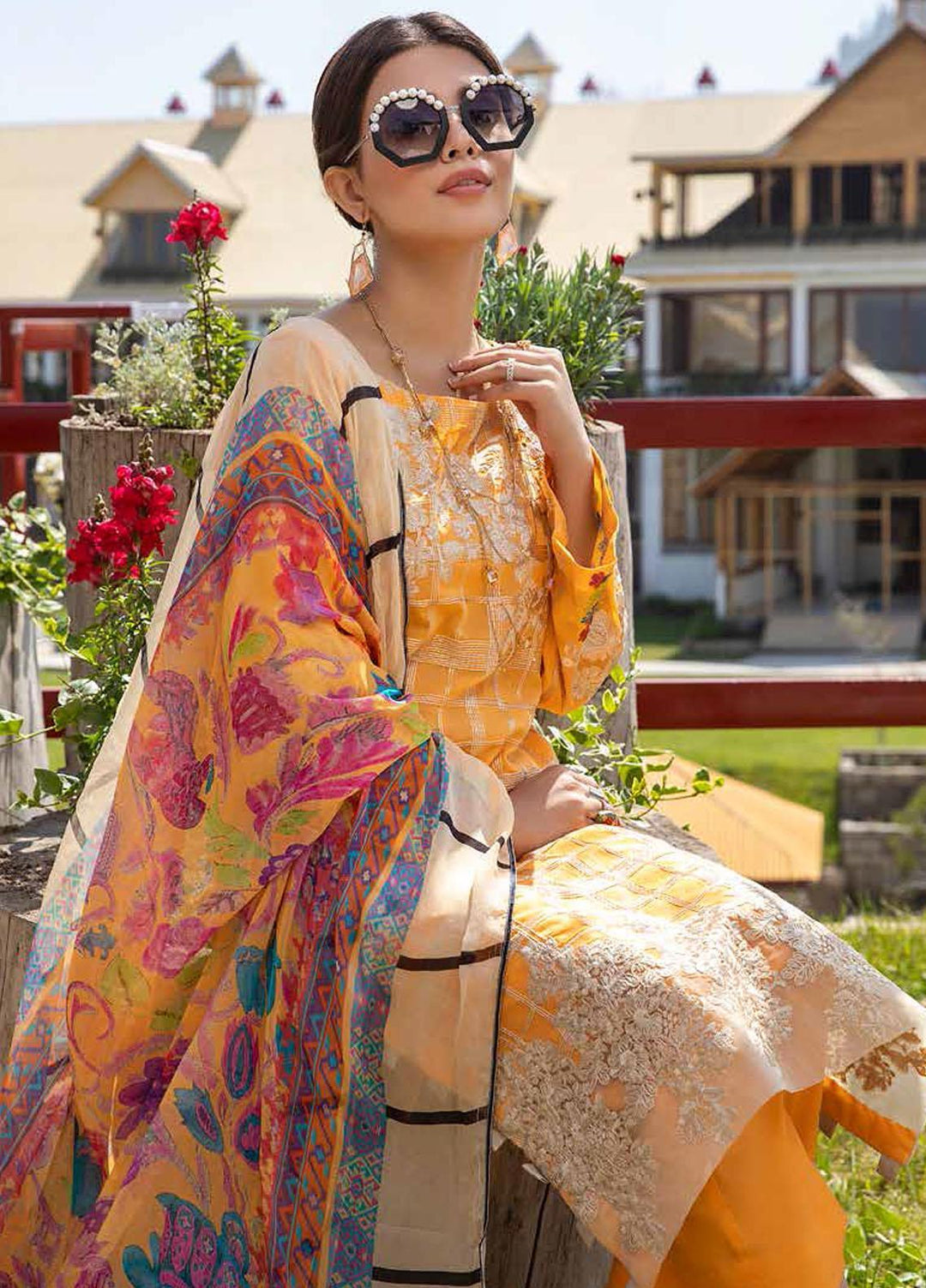 Charizma Embroidered Swiss Voile Suits Unstitched 3 Piece CRZ21SM-2 CM-16 - Summer Collection