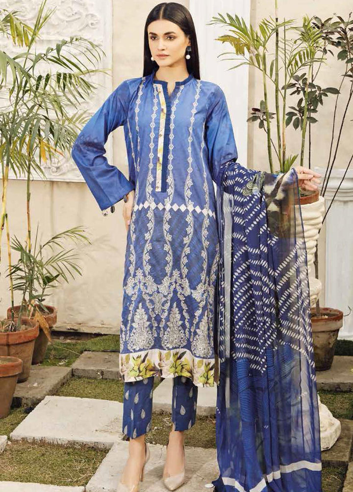 Charizma Embroidered Lawn Suits Unstitched 3 Piece CRZ21LE CIN-02-A - Summer Collection