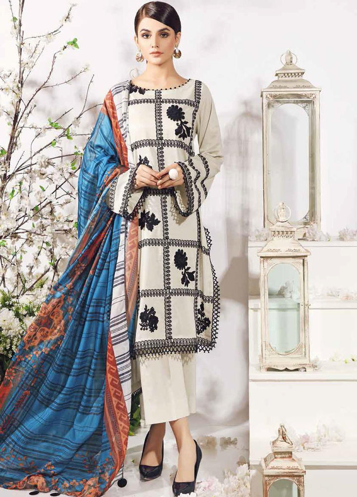 Charizma Embroidered Lawn Suits Unstitched 3 Piece CRZ21LE CIN-03-A - Summer Collection