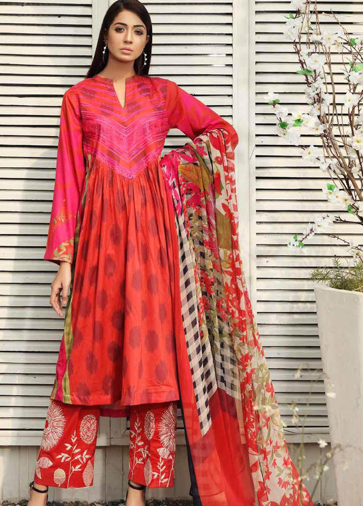 Charizma Embroidered Lawn Suits Unstitched 3 Piece CRZ21IF IN-31-B - Summer Collection
