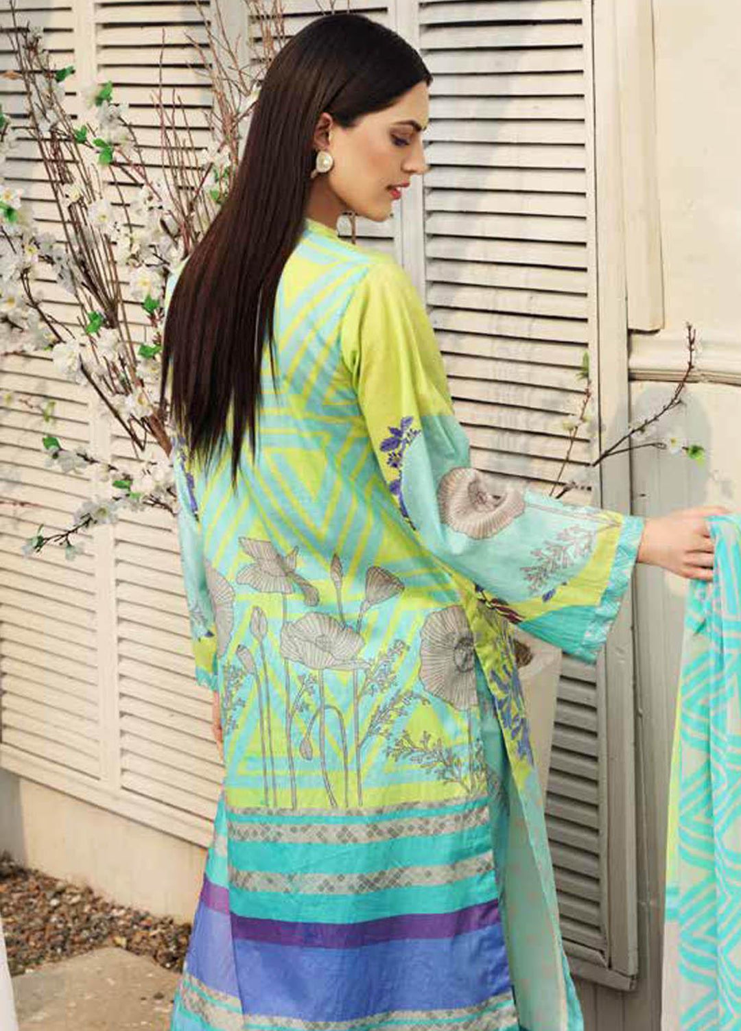 Charizma Embroidered Lawn Suits Unstitched 3 Piece CRZ21IF IN-32-A - Summer Collection