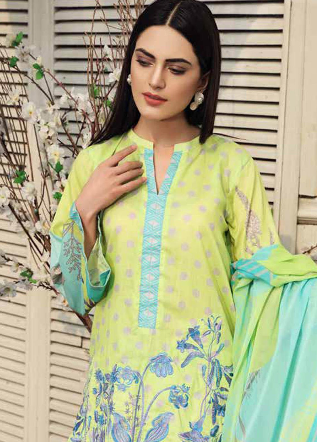 Charizma Embroidered Lawn Suits Unstitched 3 Piece CRZ21IF IN-32-A - Summer Collection