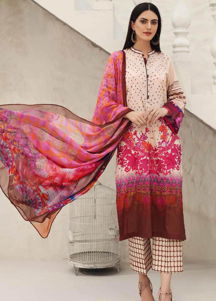 Charizma Embroidered Lawn Suits Unstitched 3 Piece CRZ21IF IN-34-B - Summer Collection