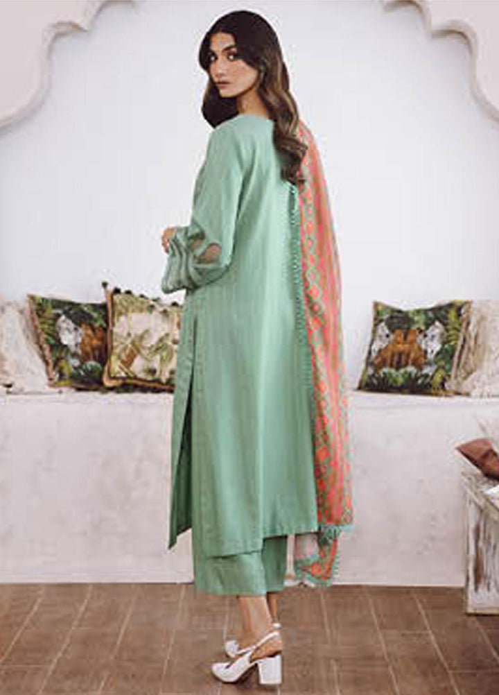 Charizma Embroidered Leather Peach Suits Unstitched 3 Piece CRZ23PS PS3-03 - Winter Collection