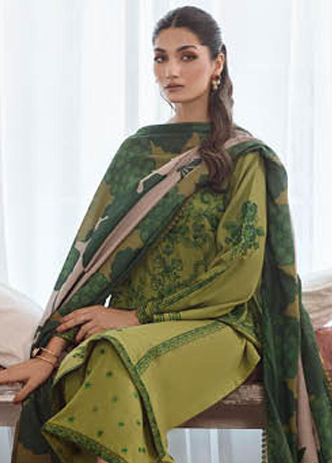 Charizma Embroidered Leather Peach Suits Unstitched 3 Piece CRZ23PS PS3-05 - Winter Collection