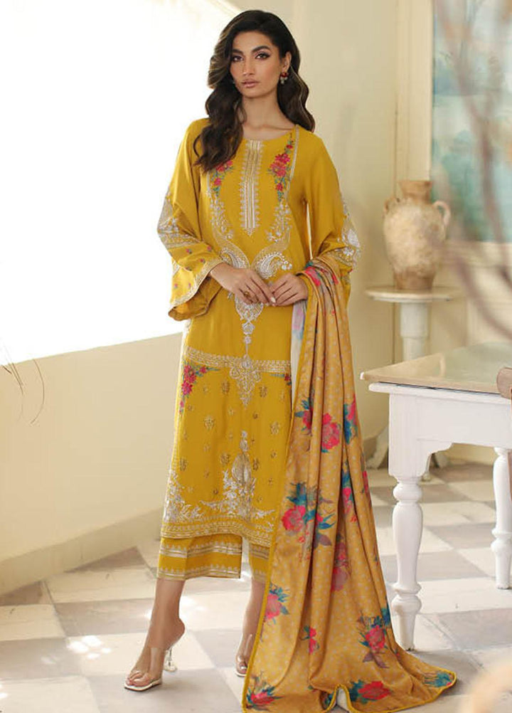 Charizma Embroidered Leather Peach Suits Unstitched 3 Piece CRZ23PS PS3-07 - Winter Collection