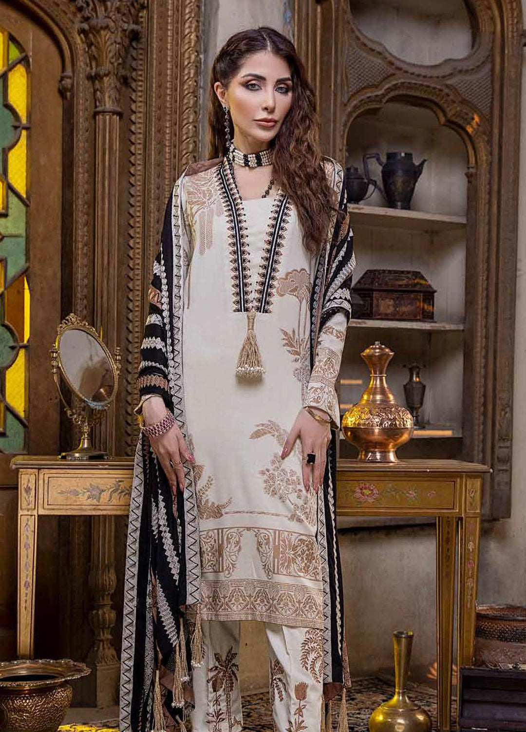 Charizma Embroidered  Leather Jacquard Suits Unstitched 3 Piece CRZ21LJ CLJ-11 - Winter Collection