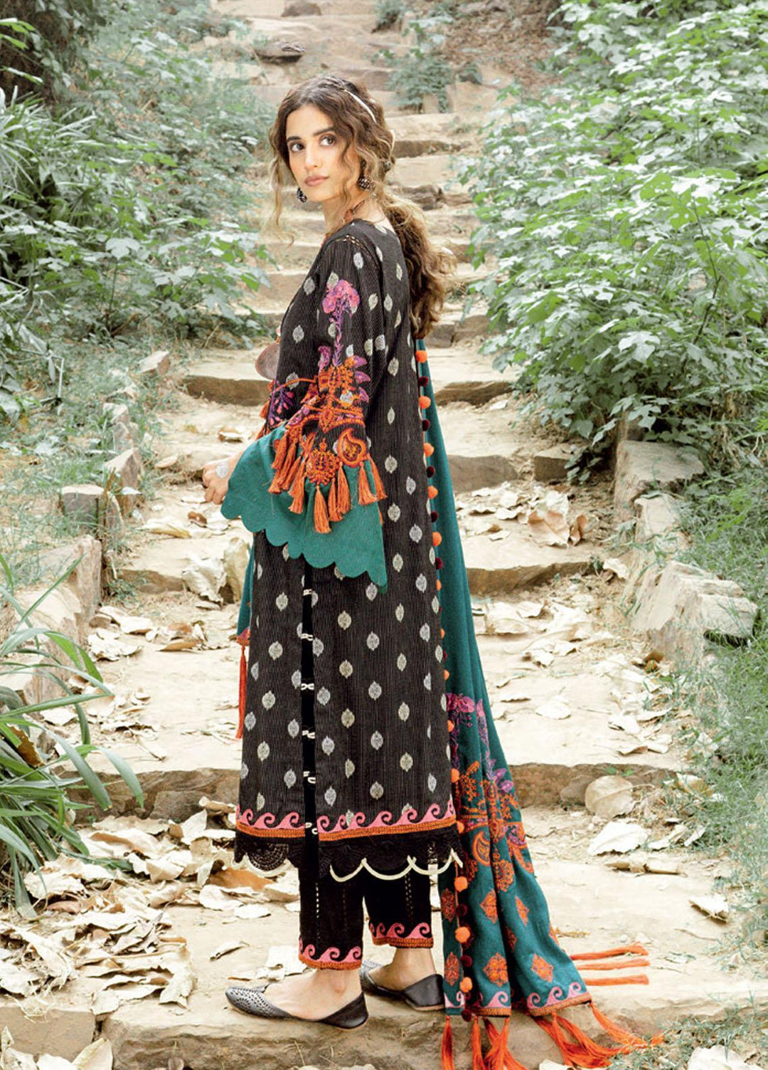 Charizma Embroidered Missouri Jacquard Suits Unstitched 3 Piece CRZ21MK MSK-13 EMERALD GLADE - Winter Collection
