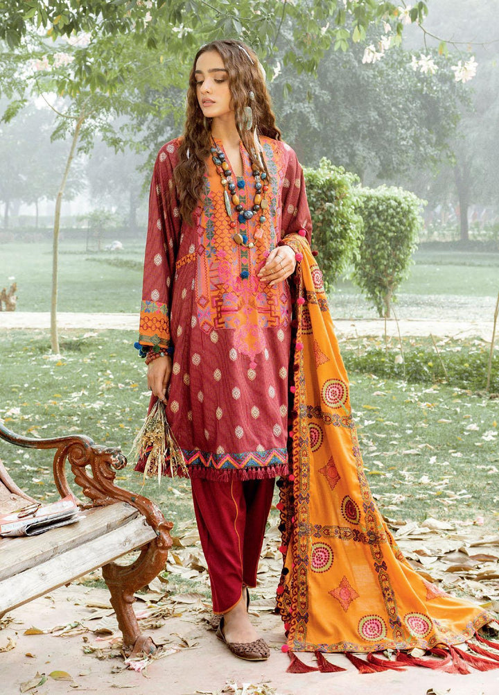 Charizma Embroidered Missouri Jacquard Suits Unstitched 3 Piece CRZ21MK MSK-15 FLERY RED - Winter Collection