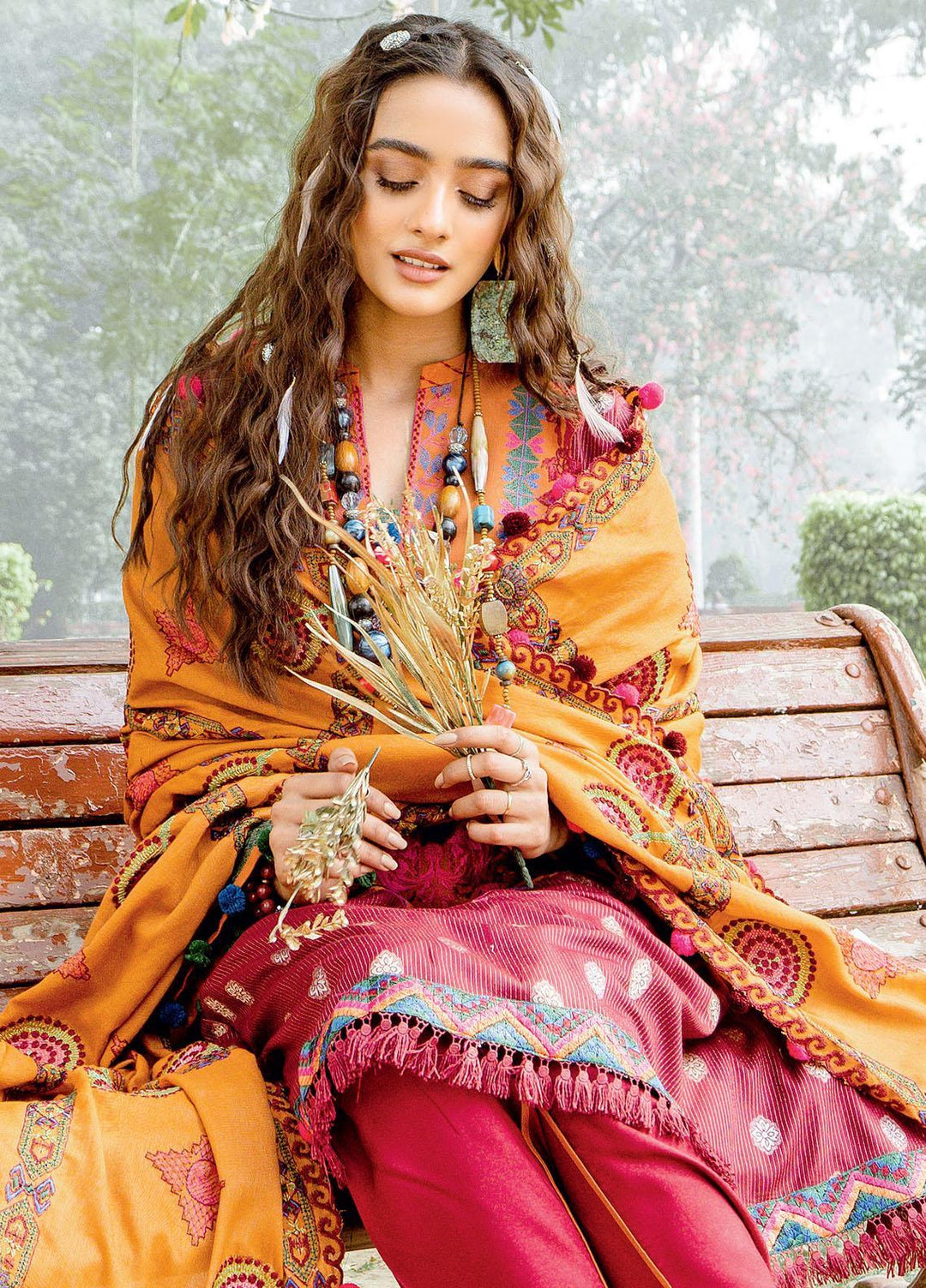 Charizma Embroidered Missouri Jacquard Suits Unstitched 3 Piece CRZ21MK MSK-15 FLERY RED - Winter Collection