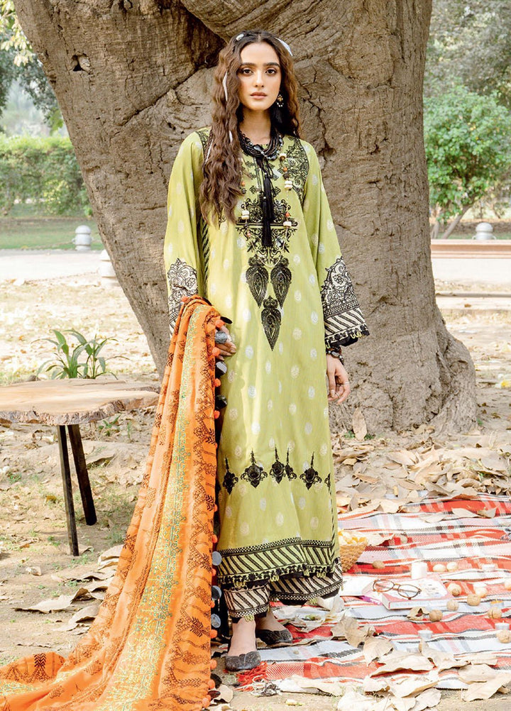 Charizma Embroidered Missouri Jacquard Suits Unstitched 3 Piece CRZ21MK MSK-17 MOSS GREEN - Winter Collection