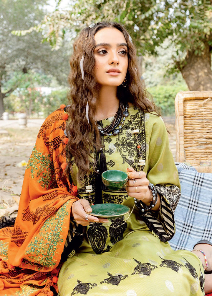 Charizma Embroidered Missouri Jacquard Suits Unstitched 3 Piece CRZ21MK MSK-17 MOSS GREEN - Winter Collection